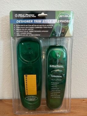 Vintage Bell Clear Green Designer Trim Style Landline Phone Y2K Retro New In Box